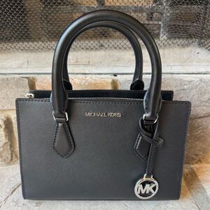 Michael Kors Sheila Small Center Zip Satchel Crossbody in Faux Saffiano Leather